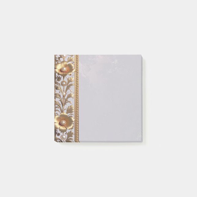 Gyllene blomsterprydnad Post it-lappar Post-it Block (Framsida)