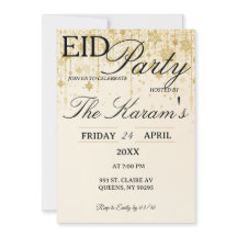Gyllene Boho elegant Eid-fest inbjudan 