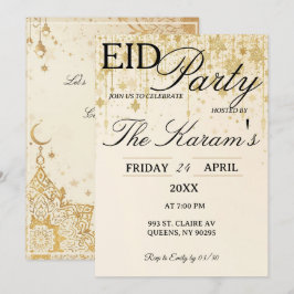 Gyllene Boho elegant Eid-fest inbjudan