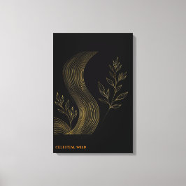 Gyllene botaniska vågor Finkonstduk Canvas