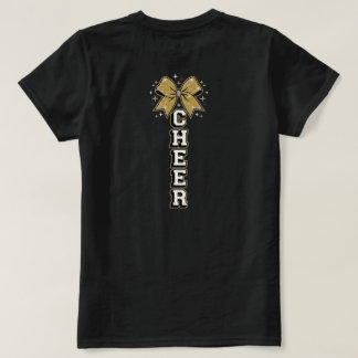 Gyllene Bow Vertikal Cheer-design T Shirt