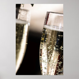 Gyllene Brus: Makro Champagnejobbubblor Konst Poster