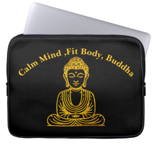Gyllene Buddha i fridfull ställning Laptop Fodral