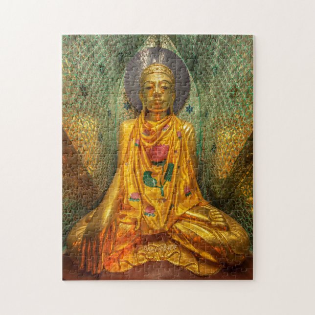 Gyllene Buddha I Tempeln Pussel (Vertikal)