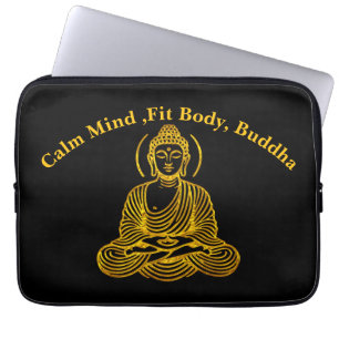 Gyllene Buddha-staty i meditation Laptop Fodral