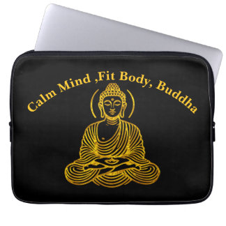 Gyllene Buddha-staty i meditation Laptop Fodral