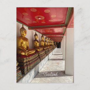 gyllene buddha wat pho thailändska vykort