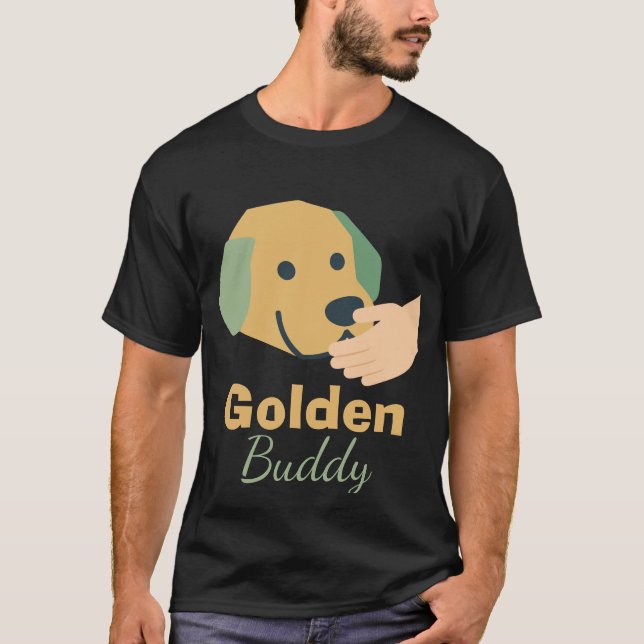 Gyllene Buddy Hund T Shirt (Framsida)