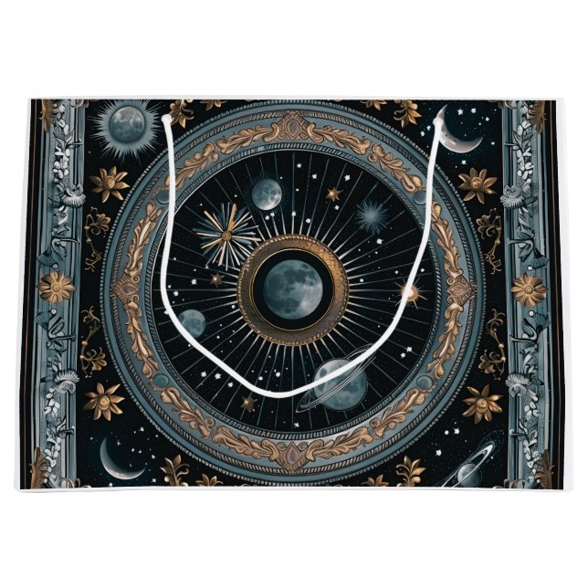 Gyllene Celestial Måneomloppsbana med Detaljerad A (Framsidan)
