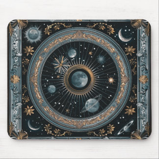 Gyllene Celestial Måneomloppsbana med Detaljerad A Musmatta