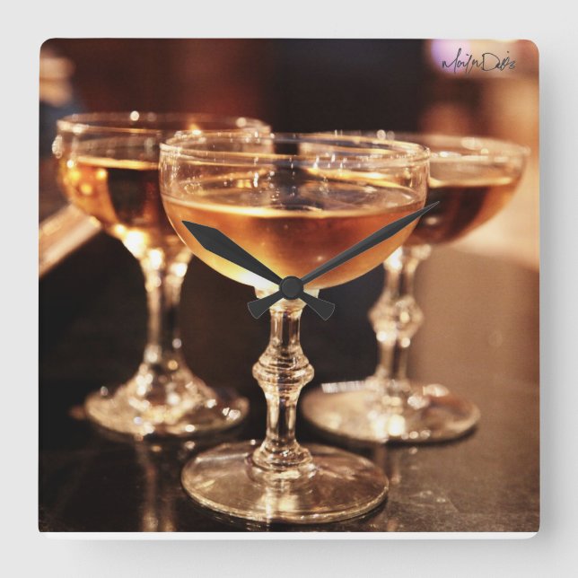 gyllene champagnejdricka kök bar klocka (Framsida)