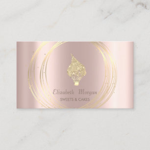 Gyllene Cirklar Glittrar Visp Roséguld Visitkort