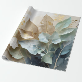 Gyllene dimmiga blad presentpapper