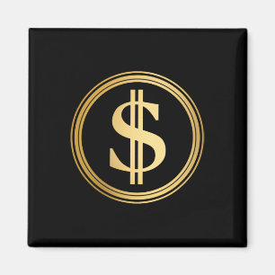 Gyllene dollarsymbol D.o.g.e. 4:e juli Magnet
