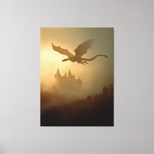 Gyllene Drakens Dimmiga Slott Canvastryck (Framsida)