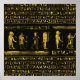 Gyllene egyptiska gudar och hieroglyfer på läder poster (Framsidan)