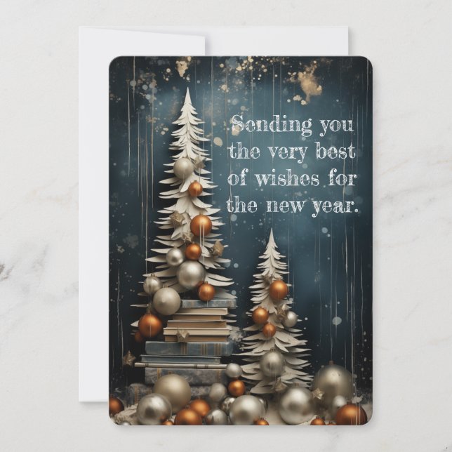 Gyllene Elegans Nyår Julkort (Framsida)