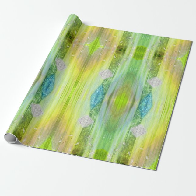 Gyllene, esoterisk, Chakra Shimmer Presentpapper (Utrullad)