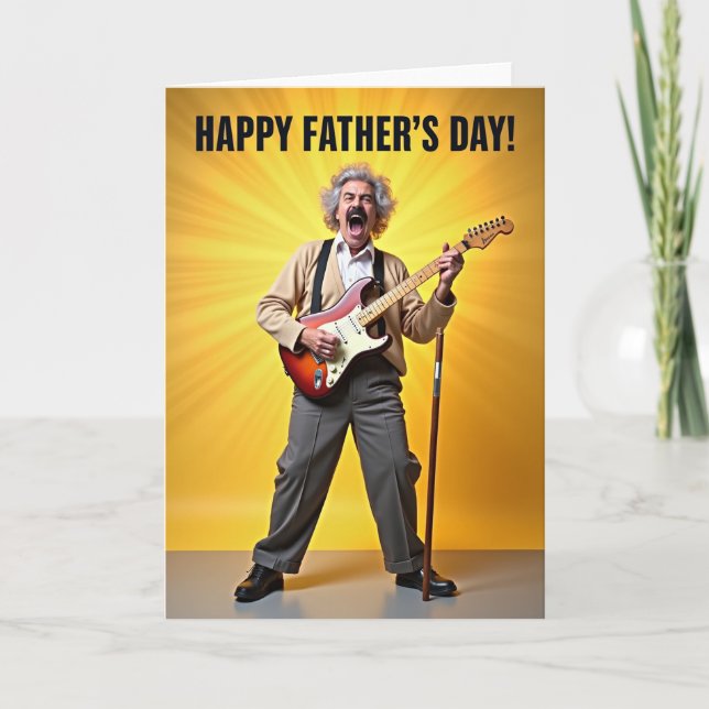 Gyllene Fathers Day Högtalarkort Kort (Framsida)