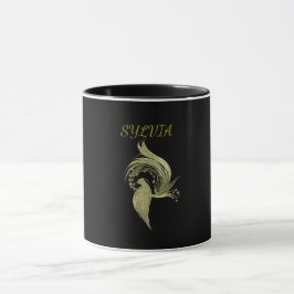 Gyllene Fenix Uppstigande Svart Mugg