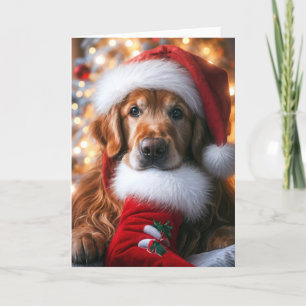 Gyllene festare med julklapp helgkort