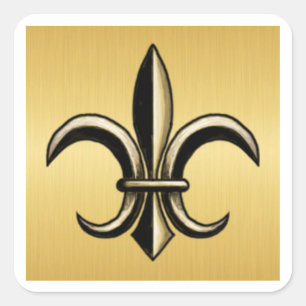 Gyllene Fleur De Lis Fyrkantiga Klistermärken
