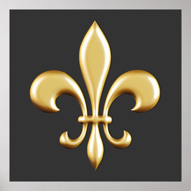 Gyllene Fleur De Lis Poster (Framsidan)