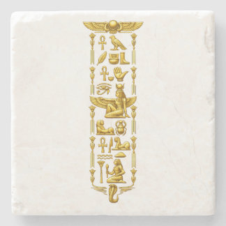 Gyllene forntida egyptiska symboler – Lyxiga hiero Stenunderlägg