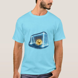 Gyllene fotbollsmål Neon Sport Konstverk T Shirt