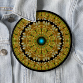 Gyllene fraktal ljus ornament mandala knapp