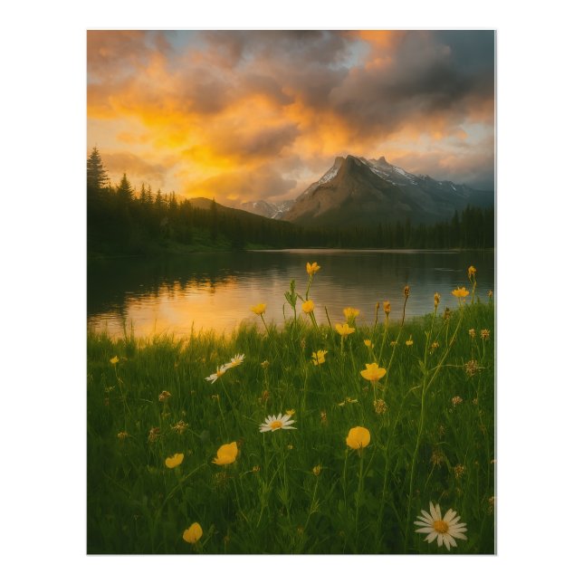 Gyllene frid: Bergssjö  Fototryck (Framsidan)