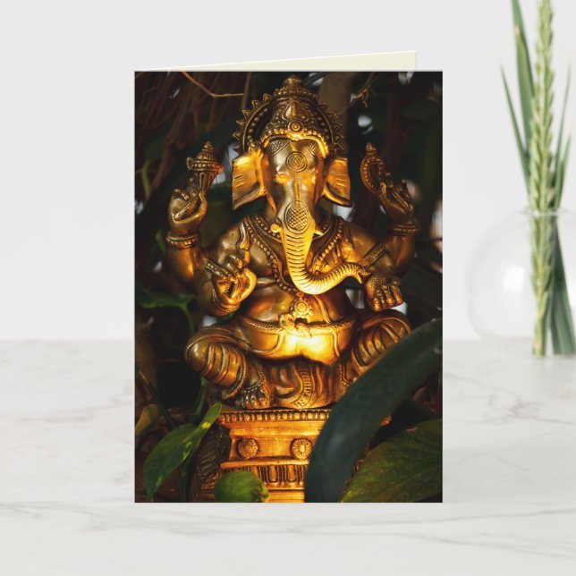 gyllene ganesha-hälsningskort kort (Framsida)