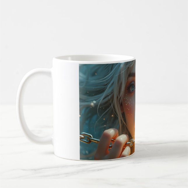 Gyllene genombrottskedja av ljus-mugg kaffemugg (Vänster)