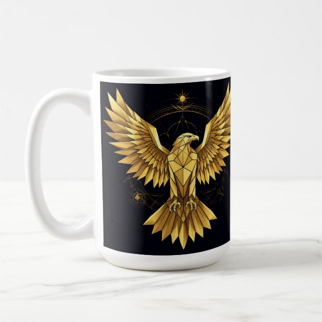 Gyllene Geometrisk Örn Kaffemugg (Vänster)