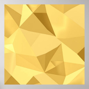 Gyllene Geometriskt Abstrakt Mönster Poster