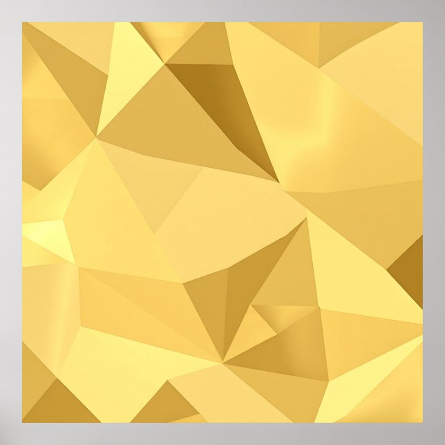 Gyllene Geometriskt Abstrakt Mönster Poster (Framsidan)