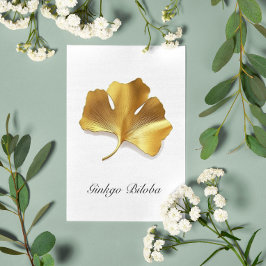 Gyllene Ginkgoblad - Symbol för Lång Livslängd & H Vykort