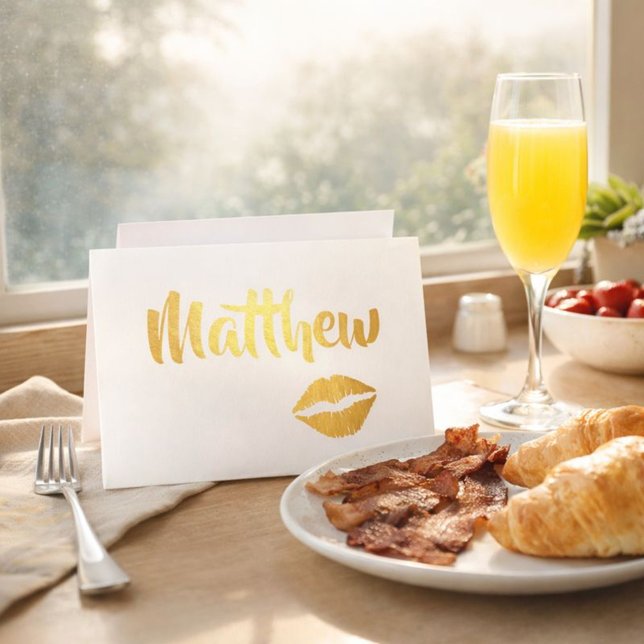 Gyllene Glamour Kissiga Läppar  Folierat Kort (Skapare uppladdad)