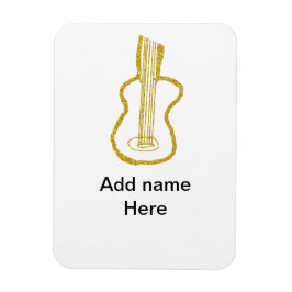 Gyllene glitter akustisk gitarr lägg till namn klo magnet