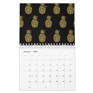 Gyllene Glitter Ananas Tropisk Fruktälskare Kalender