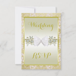 Gyllene Glitter, Diamant Blommiga Ädelstenar & Båg OSA Kort