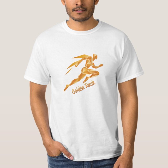 Gyllene Grafik & Text T Shirt (Framsida)