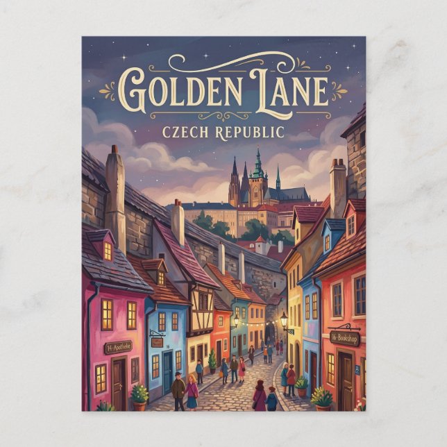 Gyllene gränd Tjeckien Vykort (Framsida)