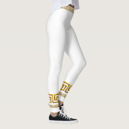 Gyllene grekisk nyckel Atletiska Leggings