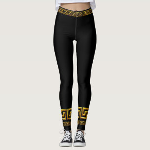 Gyllene Grekisk Nyckel  Atletiska Leggings