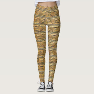 Gyllene grekisk nyckel  leggings