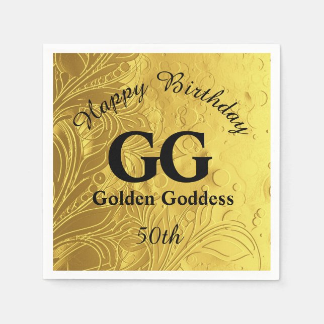 Gyllene Gudinnan Firar 50-årsdag Pappersservett (Framsidan)