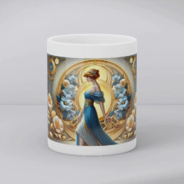 Gyllene Gudinnan i Art Nouveau-prakt Kaffemugg
