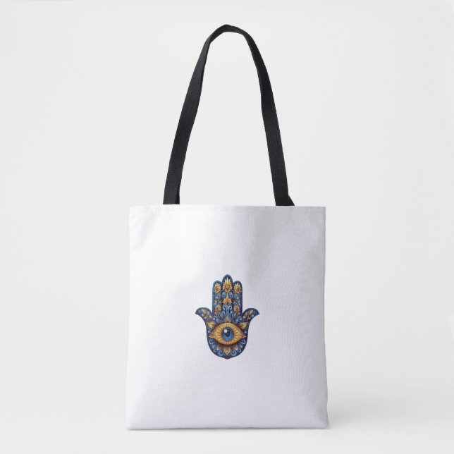 Gyllene Hamsa Öga Tygkasse (Framsida)
