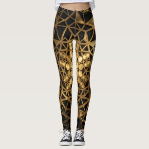 Gyllene Helig Geometrisk Glans Leggings